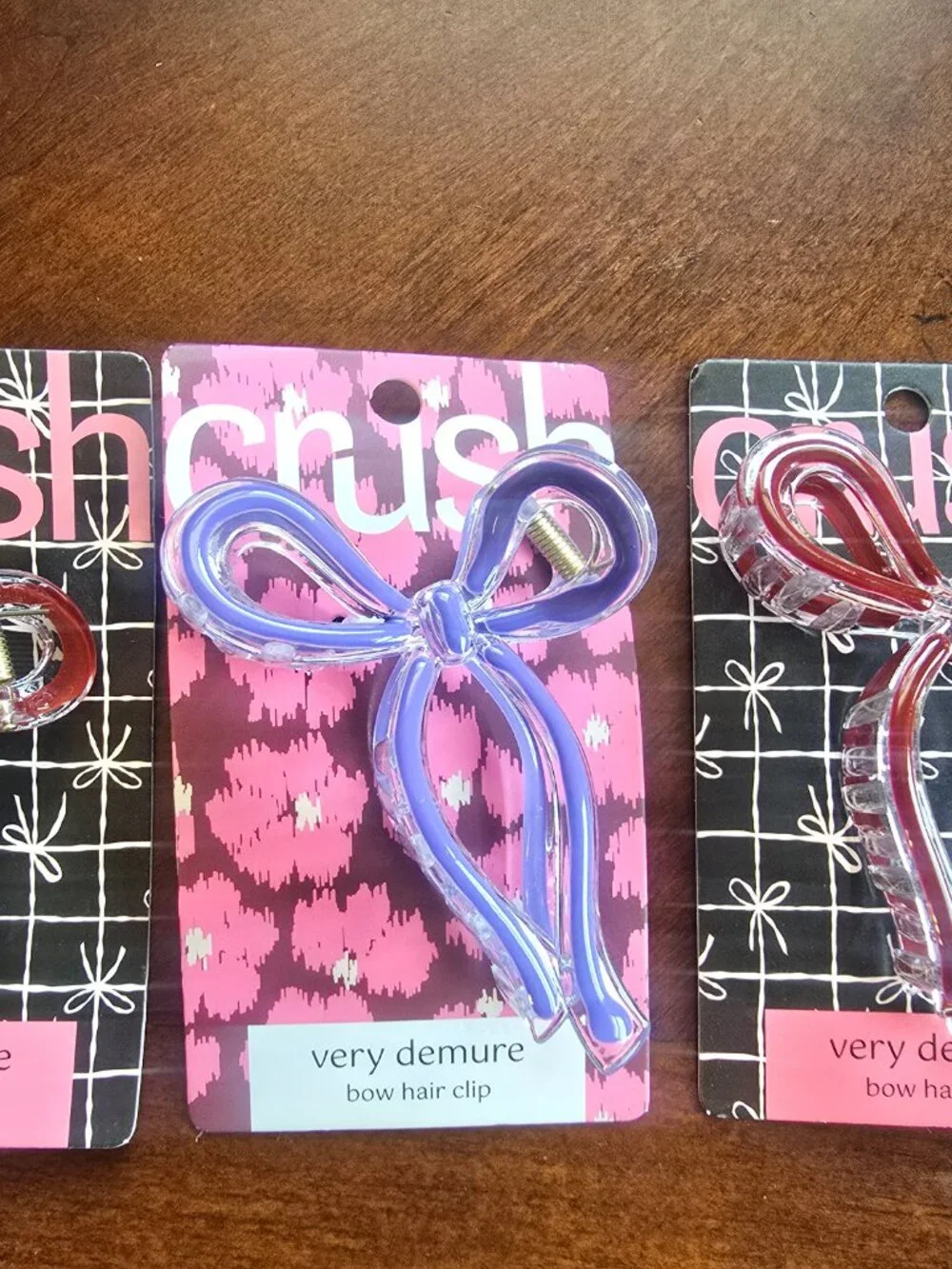 Bundle of 3 Crush™ Very Demure Bow Hair Clips – Trendy Claw Clips